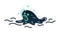 Deep Sea Creature Ocean Mystery Icon, vector design Generative AI Royalty Free Stock Photo