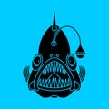 Deep sea fish icon. Angler sign. vector illustration Royalty Free Stock Photo