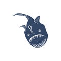 Deep sea fish vector illustration design. Deep Sea fish logo design Template Royalty Free Stock Photo