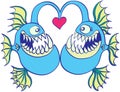 Deep sea fishes falling in love