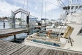 Deep sea fishing boats moored at the port of Aruba Royalty Free Stock Photo