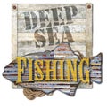 Deep Sea Fishing Sign Art Royalty Free Stock Photo