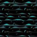 Deep sea inspired pattern with glowing bubbles at the bottom of the ocean
