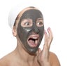 Deep sea mud mask treatment Royalty Free Stock Photo
