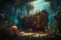 Deep-Sea Treasure Hunt: Sunken Ship, Octopus, & Coral in Stunning 8k Resolutio