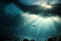 deep sea or under the deep water horizon sun rays light AI Generated
