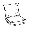 Deep Seat Patio Chair Cushion Icon. Doodle Hand Drawn or Outline Icon Style Royalty Free Stock Photo