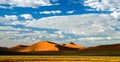 Deep shadows on Sossusvlei dunes at sunrise, Namib desert, Namibia