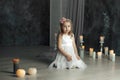 Deep sight eyes portrait of little girl Royalty Free Stock Photo