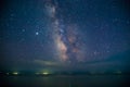 Deep sky astrophotography. Milky Way over the sea Royalty Free Stock Photo