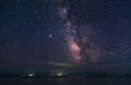 Deep sky astrophotography. Milky Way over the sea Royalty Free Stock Photo