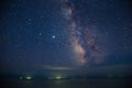 Deep sky astrophotography. Milky Way over the sea Royalty Free Stock Photo