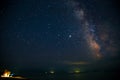 Deep sky astrophotography. Milky Way over the sea Royalty Free Stock Photo