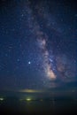 Deep sky astrophotography. Milky Way over the sea Royalty Free Stock Photo