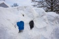 Deep snow from a blizzard covers mailbox Royalty Free Stock Photo