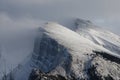 Deep Snow blowing off the top of a mountain ridge in the rockies