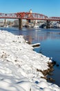 Deep Snow and Broadway Bridge Royalty Free Stock Photo