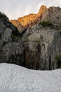 Deep Snow Lingers in Summer near Logan Pass