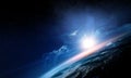 Deep space beauty. Planet orbit. Royalty Free Stock Photo