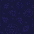 Deep space exploration abstract seamless pattern