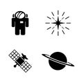 Deep Space Exploration. Simple Related Vector Icons