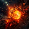 Deep space explosion blast dispersion