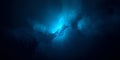Deep Space Nebula Glimmering Universe Wonder, Cosmic Blue Infinity Exploration, Abstract Stellar Background, Interstellar Cloud Royalty Free Stock Photo