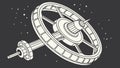 Deep Space Orbital Station Vector Art, Interstellar Architecture, vector design Generative AI Royalty Free Stock Photo