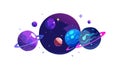 Deep Space Planet and Stars Illustration, vector design Generative AI Royalty Free Stock Photo
