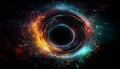 Deep space spiral ignites vibrant chaos in exploding galaxy illustration generated by AI