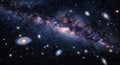Deep space view of the cosmic Milky Way structure Royalty Free Stock Photo