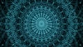 Deep Teal Cyan Intricate Fractal Mandala Pattern Background abstract Royalty Free Stock Photo