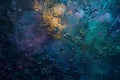 Deep Teal and Gold Abstract Painting, A Textured Canvas of Impasto Brushstrokes and Vivid Hues, Exploring Color Dyn