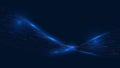 Deep Tech Data Wave Technology with Flowing Information Lines, Advanced Computing Process, Artificial Intelligence, Big Data Royalty Free Stock Photo