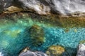 Deep transparent river in sapadere canyon