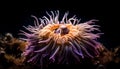 Deep underwater beauty Purple coral, clown fish generated by AI