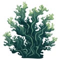 Deep underwater seaweed illustration
