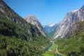 Deep valley close the Flam in Norway