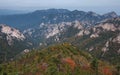 Deep Valleys of Seorak Mountain, South Korea Seoraksan during Autumn Royalty Free Stock Photo