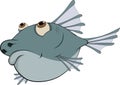 Deep-water fish. Cartoon Royalty Free Stock Photo