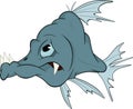Deep-water fish. Cartoon Royalty Free Stock Photo