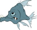 Deep-water fish. Cartoon