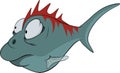 Deep-water fish. Cartoon Royalty Free Stock Photo
