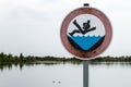 Deep water warning sign near Augsburg, Germa Royalty Free Stock Photo