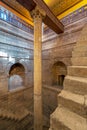 Deep well of Nilometer building with one column calibrated to measure the level of River Nile, River Nile, Cairo, Egypt