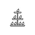 deepam Diwali festival lamps icon on white background. Diwali Hindu festival elements for graphic and web design on white backgrou