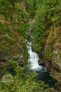 deepblue pool and green forest with waterfalling