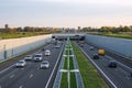 A4 deepened motorway Rotterdam- The Hague, afternoon traffic Royalty Free Stock Photo