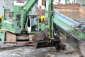 Deepening the fairway on a river Royalty Free Stock Photo