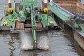 Deepening the fairway on a river Royalty Free Stock Photo